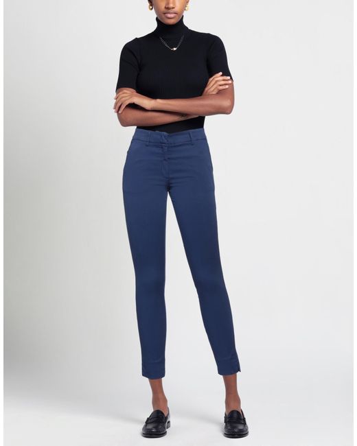 Rossopuro Blue Pants Cotton, Elastane