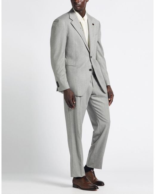 Lardini Gray Suit Wool, Cashmere, Elastane for men