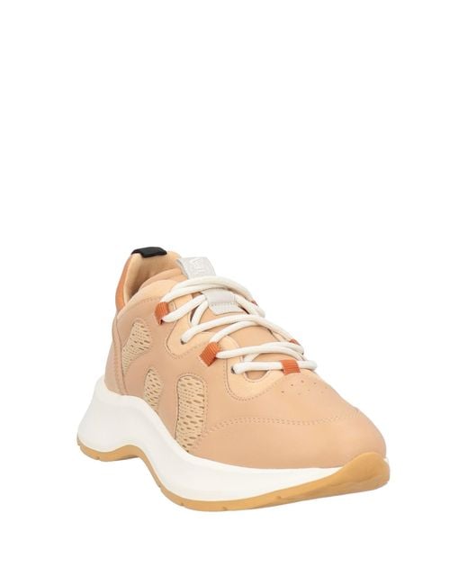 Hogan Natural Sneakers Leather, Textile Fibers