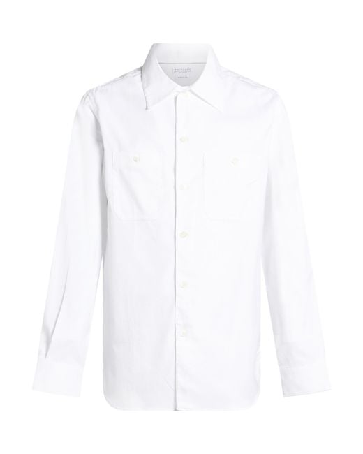 Brunello Cucinelli White Shirt Cotton for men