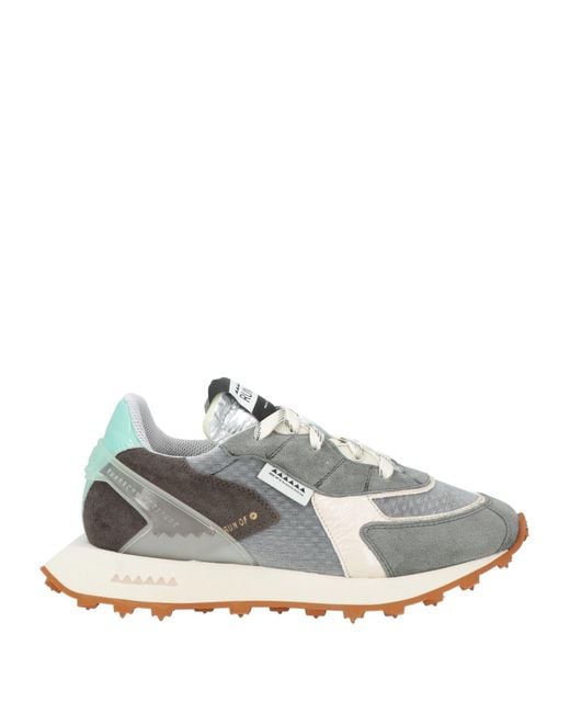 RUN OF White Sneakers Leather, Textile Fibers