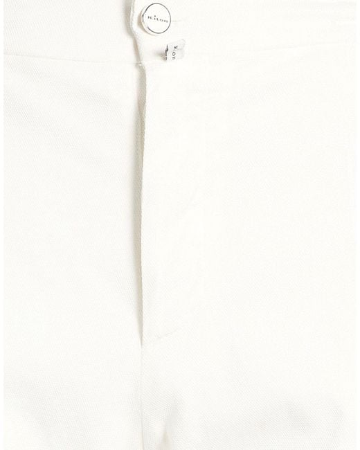Kiton White Pants Cotton, Lyocell, Elastane for men
