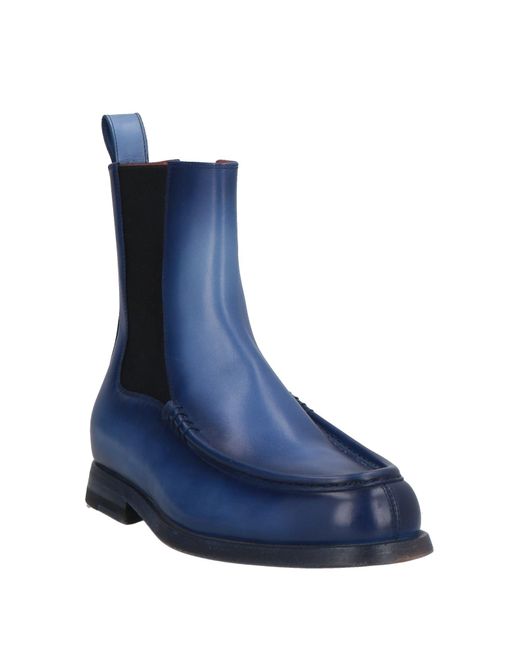 Santoni Blue Ankle Boots Leather