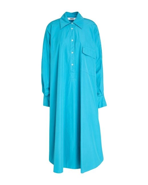 Grifoni Blue Midi Dress Cotton