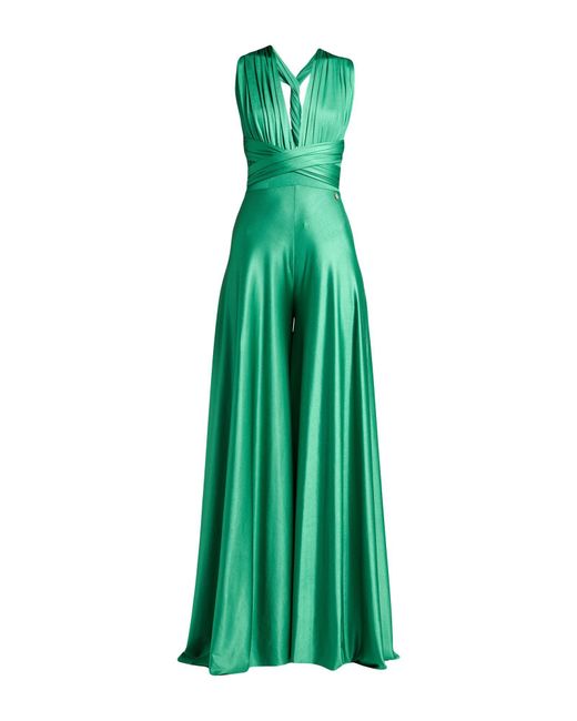 alma sanchez Green Jumpsuit Polyester, Elastane