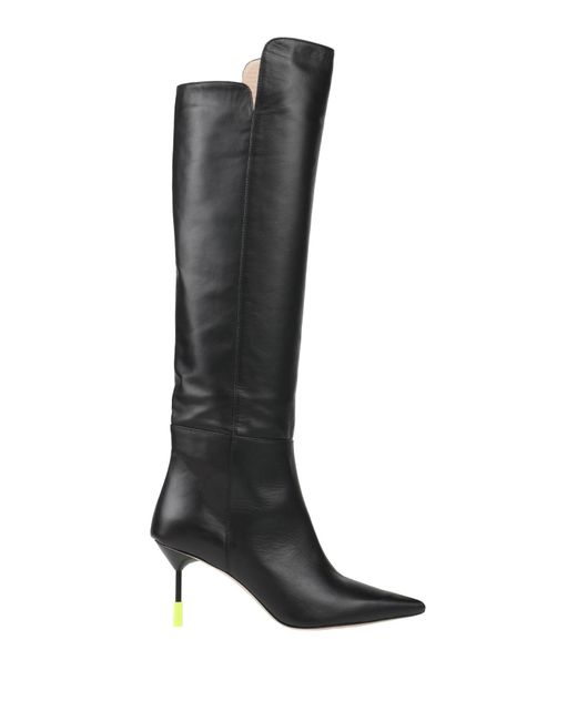 MSGM Black Boot Leather