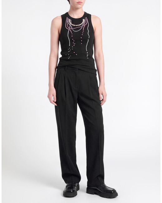 DES_PHEMMES Black Tank Top Cotton, Elastane