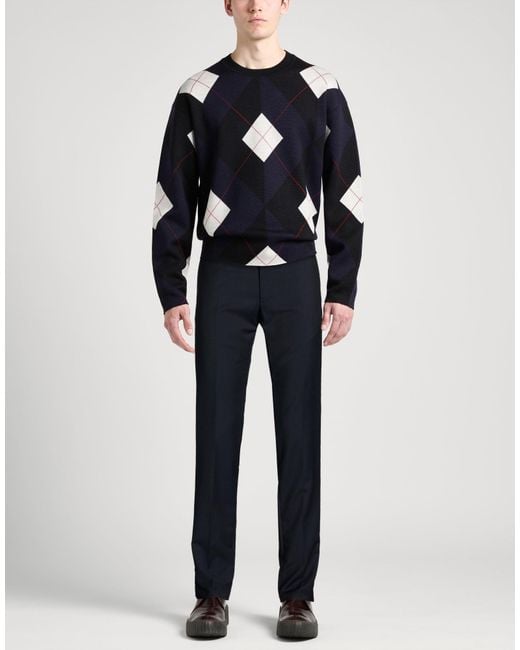 Dunhill Blue Pants Wool, Mohair Wool for men