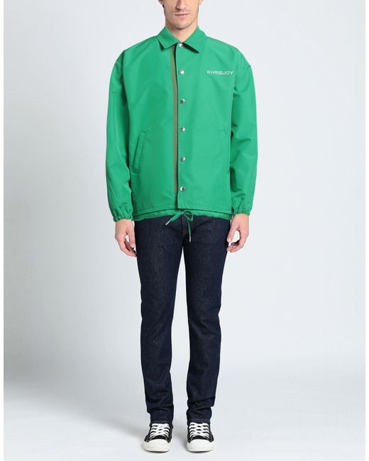 Khrisjoy Green Overcoat & Trench Coat for men