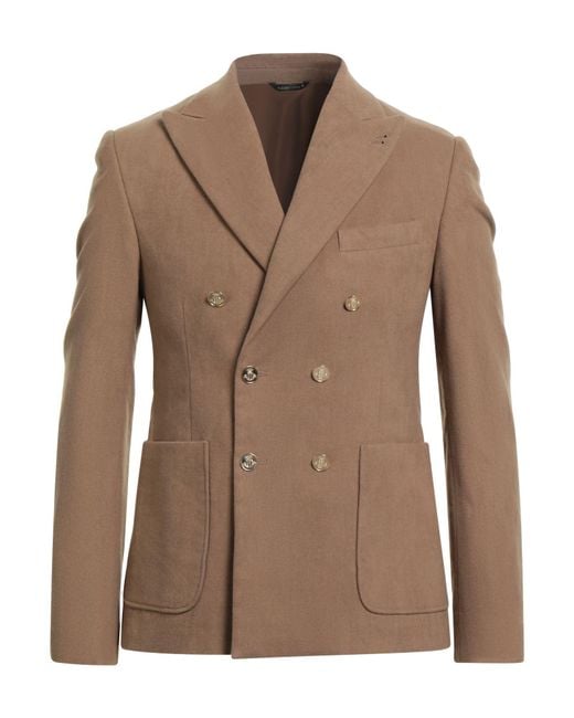 Daniele Alessandrini Brown Camel Blazer Cotton, Polyester, Viscose, Elastane for men