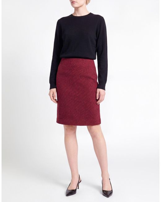 Amina Rubinacci Red Mini Skirt Wool, Silk, Synthetic Fibers