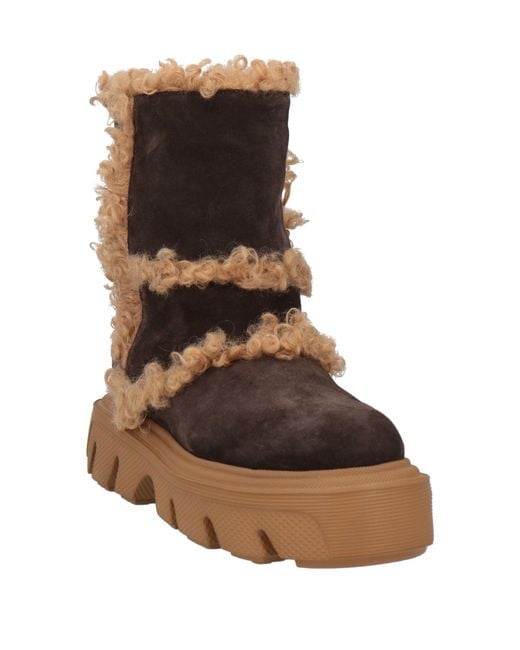 Casadei Brown Ankle Boots Leather
