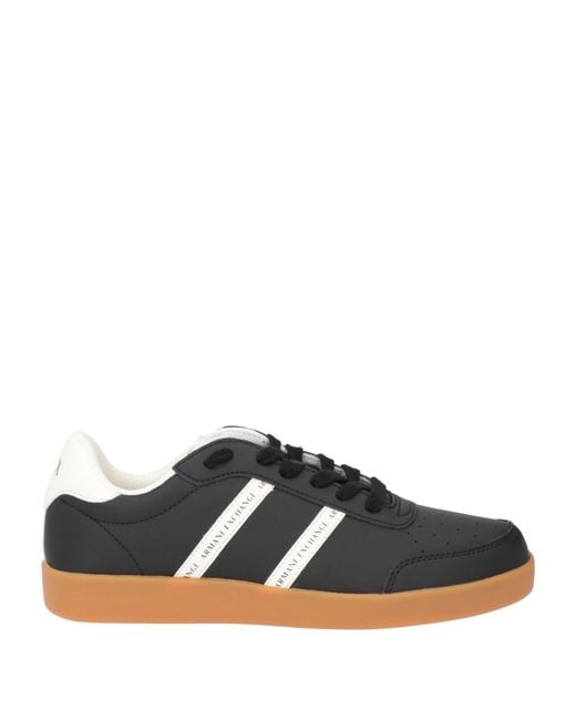 ARMANI EXCHANGE Black Sneakers Polyester, Polyurethane