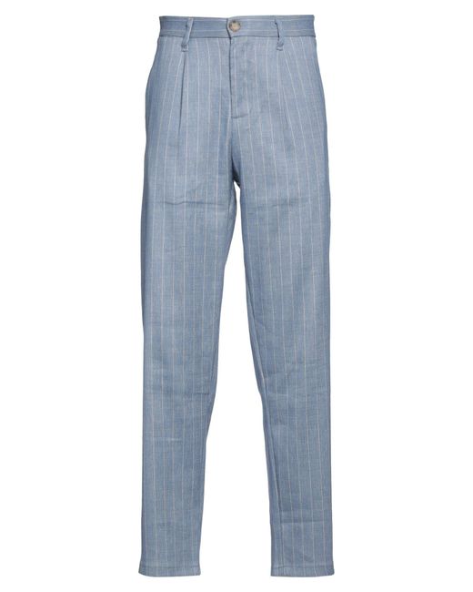 Imperial Blue Slate Pants Polyester, Linen, Viscose, Elastane for men
