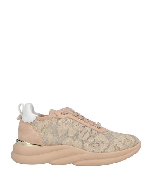 Baldinini Natural Blush Sneakers Calfskin, Textile Fibers