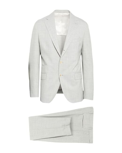 Eleventy White Light Suit Wool, Silk for men