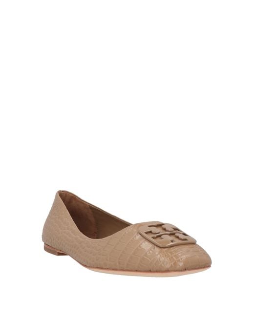 Tory Burch Brown Khaki Ballet Flats Leather