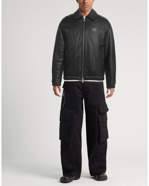 AMI Black Jacket Lambskin for men