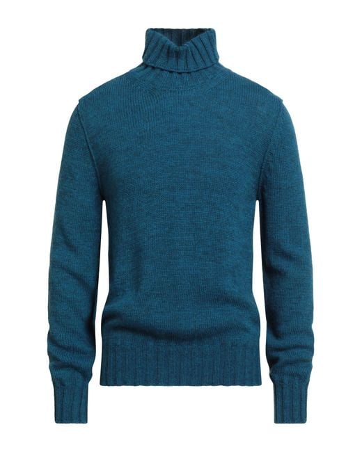 Messagerie Blue Patrizio Piscaglia Turtleneck Baby Alpaca Wool, Polyamide, Wool for men