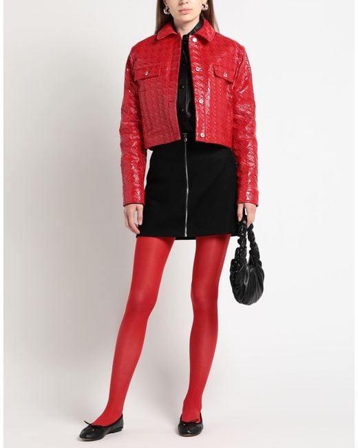 MSGM Red Jacket Polyester, Elastane, Polyurethane Coated
