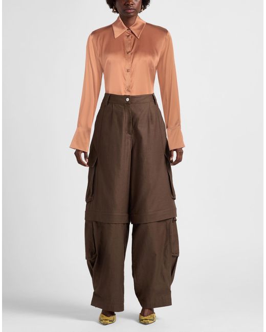 Pinko Orange Rust Shirt Silk, Elastane