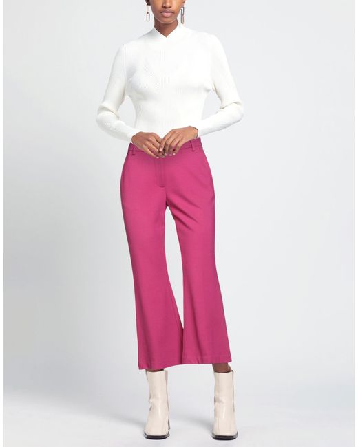 Douuod Pink Pants Viscose, Polyamide, Elastane