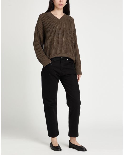 Brunello Cucinelli Brown Khaki Sweater Cotton, Brass