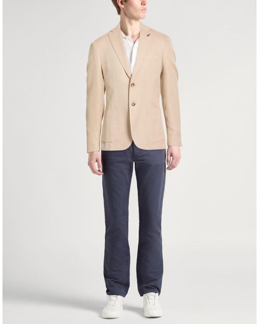 Paoloni Natural Blazer Cotton, Elastane for men