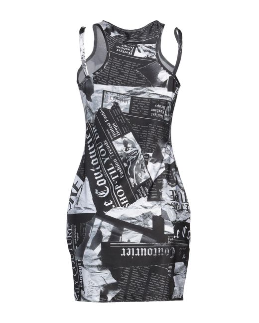 Versace Jeans Couture Black Mini Dress Polyester, Elastane