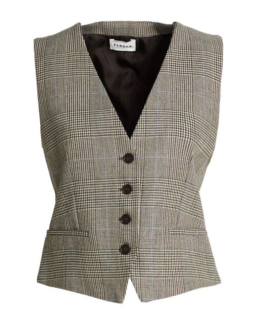 P.A.R.O.S.H. Green P.A.R.O..H. Tailored Vest Viscose, Wool