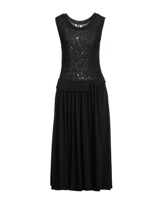 Y's Yohji Yamamoto Black Maxi-Kleid