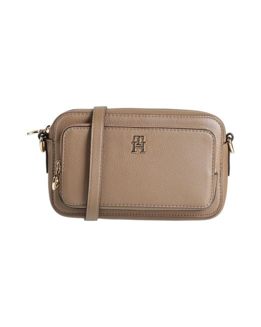 Tommy Hilfiger Brown Taupe Cross-Body Bag Polyurethane
