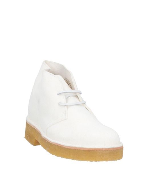 Clarks White Ankle Boots