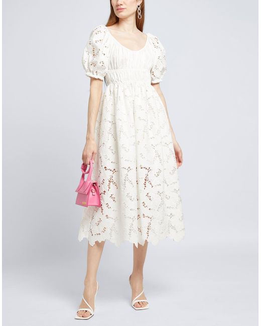 Self-Portrait White Midi-Kleid