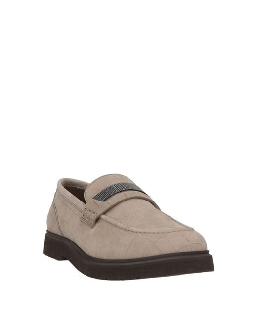 Brunello Cucinelli Gray Loafers Leather