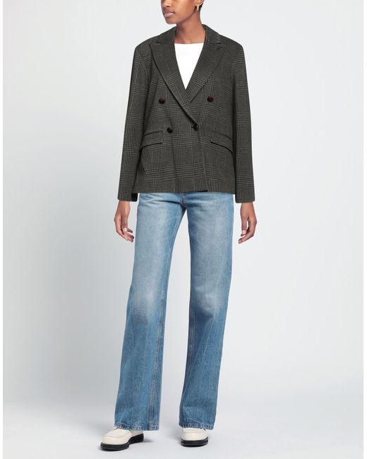 VI TO VI Black Blazer Viscose, Polyamide, Elastane