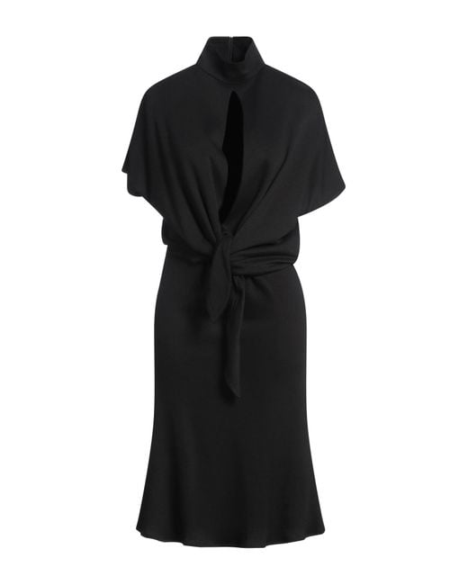 Roberto Cavalli Black Midi Dress Viscose