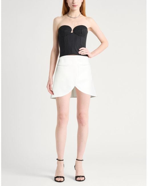 Courreges White Mini Skirt Polyester, Acetate