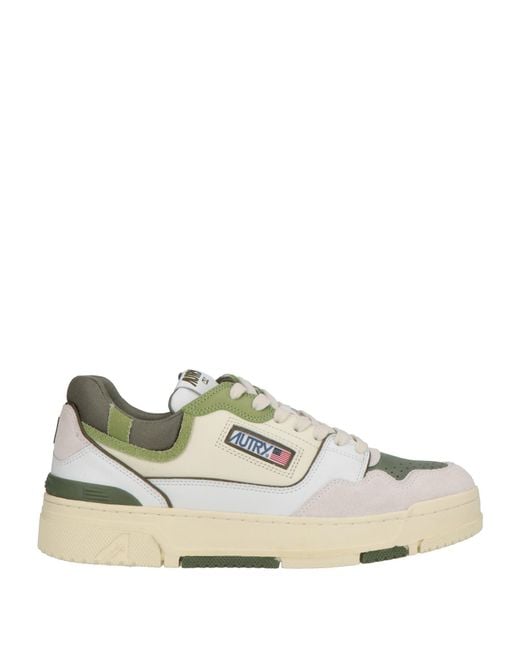 Autry White Cream Sneakers Leather, Textile Fibers for men