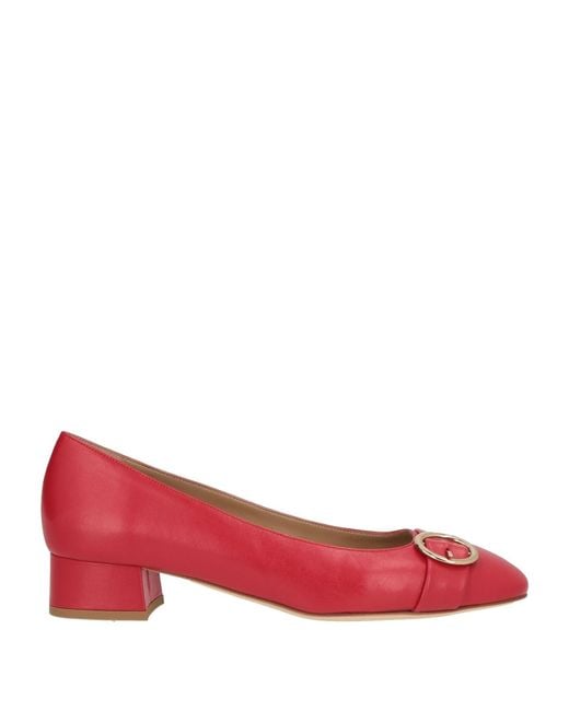 Cerruti 1881 Red Ballet Flats Lambskin