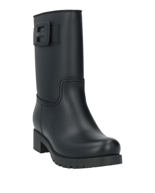 Hogan Black Ankle Boots Textile Fibers