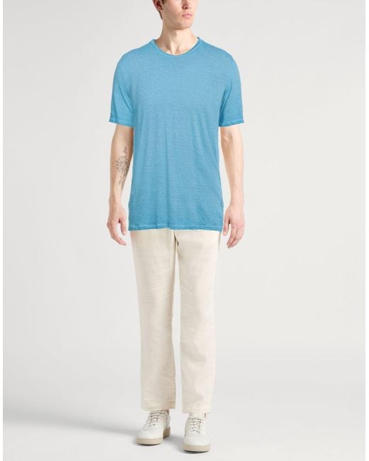 120% Lino Blue T-shirt for men