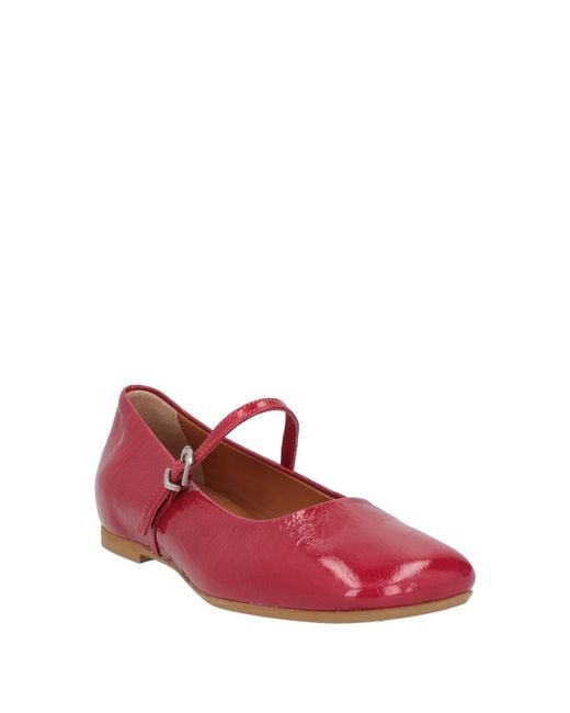 POESIE VENEZIANE Red Ballet Flats Leather