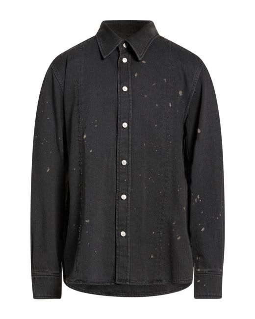 MM6 by Maison Margiela Black Denim Shirt Cotton for men