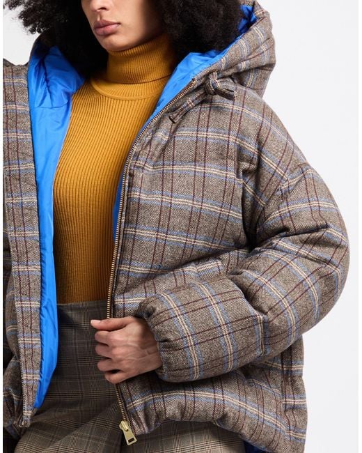 TRUE NYC Gray Puffer Wool, Cotton, Polyester, Polyamide