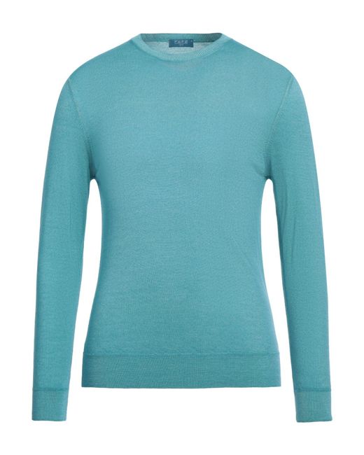 Fefe Blue Sweater Merino Wool for men