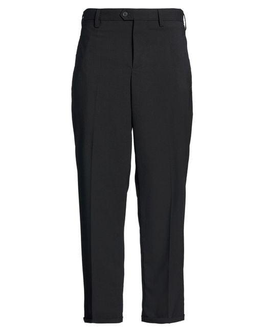 Yes London Black Pants Virgin Wool, Polyester, Elastane for men