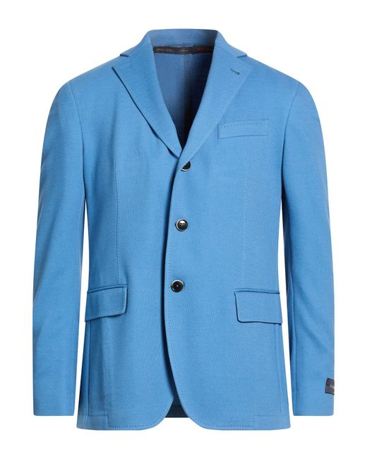 Tombolini Blue Blazer Cotton, Polyamide, Elastane for men