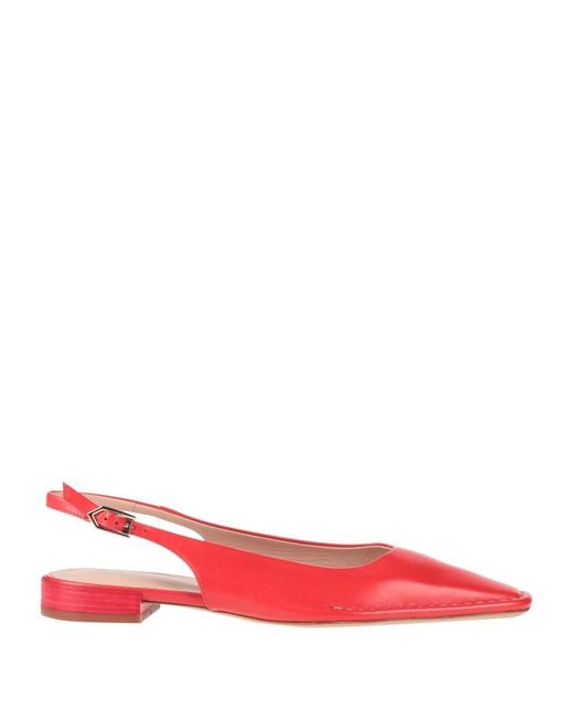 Tod's Red Ballet Flats Leather