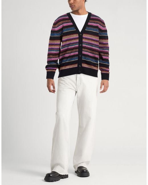 DSquared² Blue Cardigan Virgin Wool, Metal Fiber, Polyamide, Viscose for men